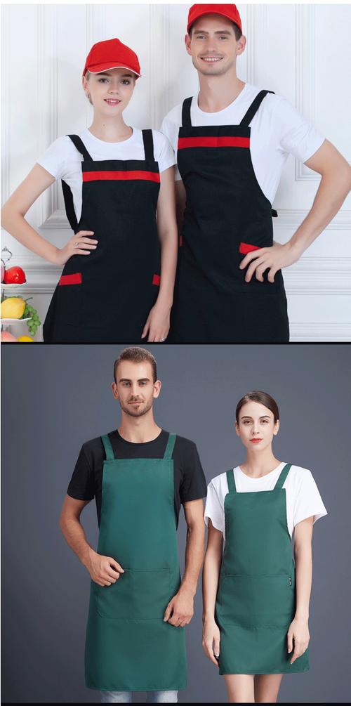 餐饮服务员工作围裙定制logo超市火锅烧烤快餐花店奶茶咖啡厅围裙